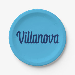 Villanova Script Bound Logo Paper Plates