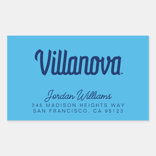 Villanova Script Bound Logo Rectangular Sticker (Front)