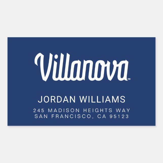 Villanova Script Bound Logo Rectangular Sticker (Front)