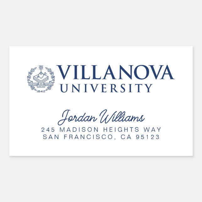 Villanova University Crest Rectangular Sticker (Front)