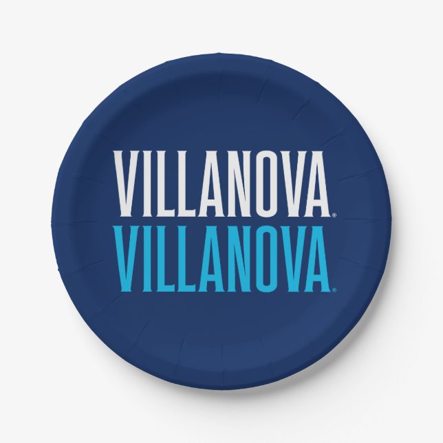Villanova Villanova Wordmark Logo Paper Plates (Front)