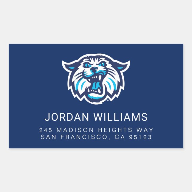 Villanova Wildcats Logo and Wordmark Rectangular Sticker (Front)