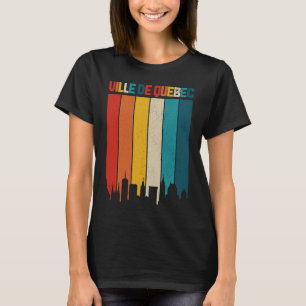 Ville De Quebec Skyline Vintage Retro Canada Canad T-Shirt