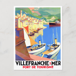 Villefranche France vintage travel Postcard
