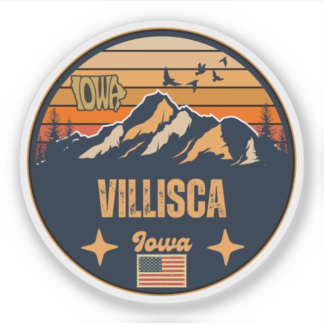 Villisca, Iowa Sticker (Front)