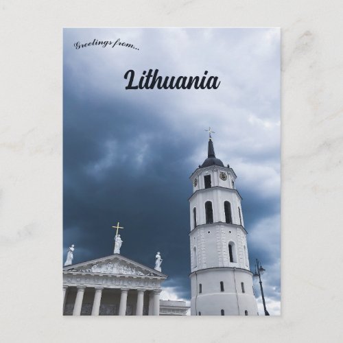 Vilnius Cathedral in Lithuania Postcard