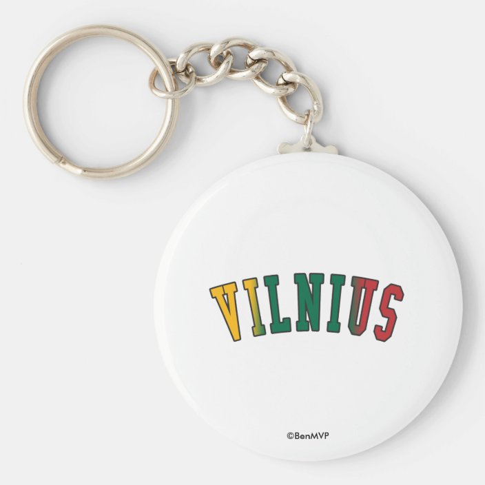Vilnius in Lithuania National Flag Colors Keychain