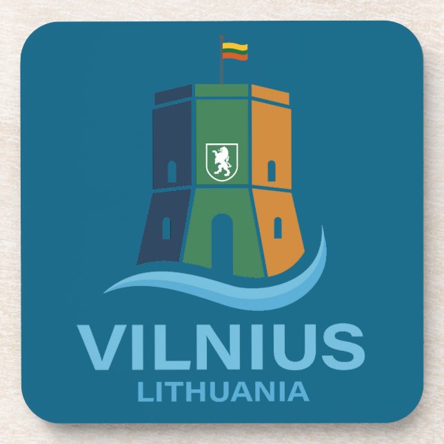 Vilnius Lithuania Beverage Coaster (Front)
