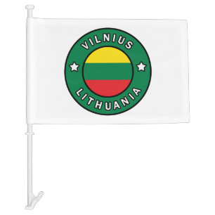 Vilnius Lithuania Car Flag