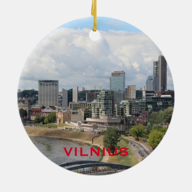 Vilnius Lithuania Circle Ornament (Back)