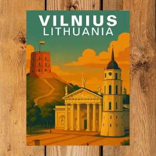 Vilnius, Lithuania Hilltop Brick Tower Travel Postcard