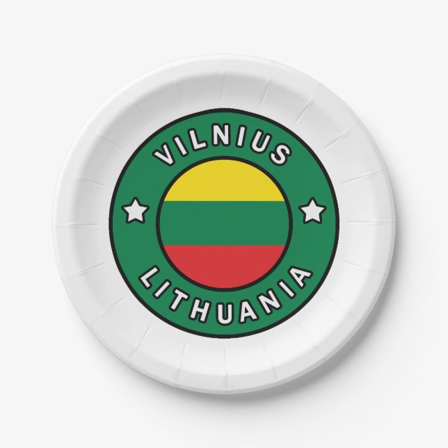 Vilnius Lithuania Paper Plates (Front)