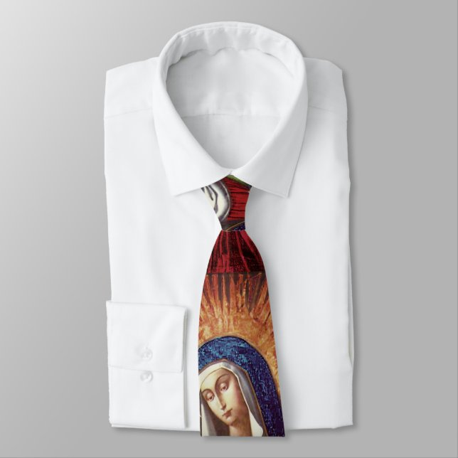 Vilnius Madonna in Prayer ...  fine art  Neck Tie (Tied)