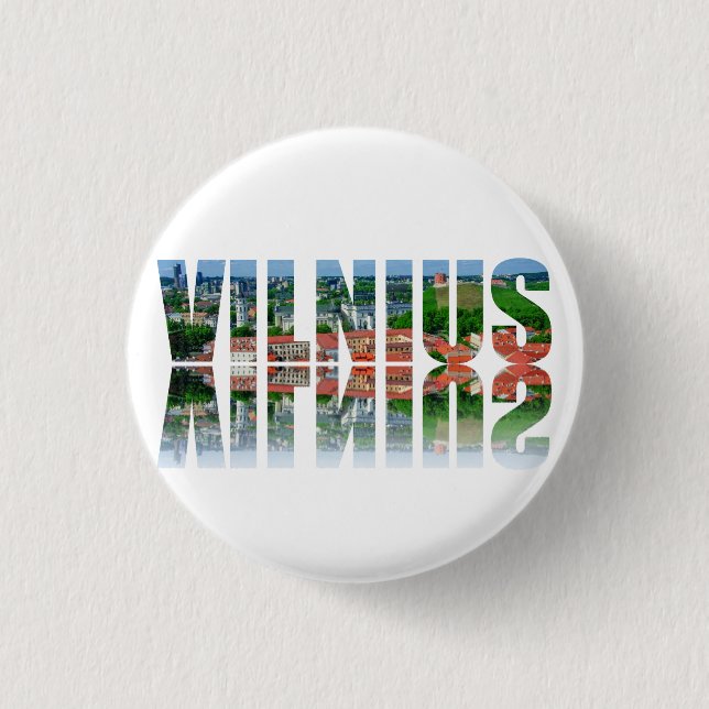 Vilnius text with reflection button (Front)