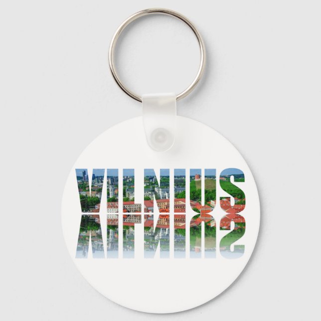 Vilnius text with reflection keychain (Front)