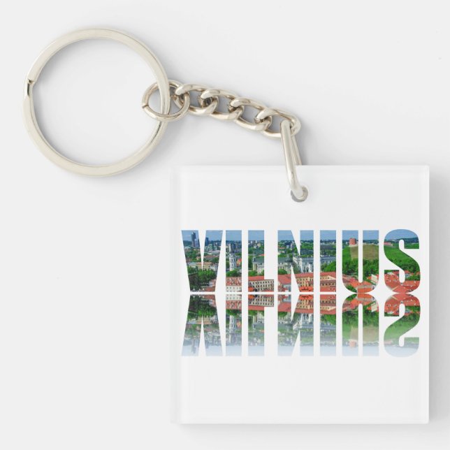 Vilnius text with reflection keychain (Front)