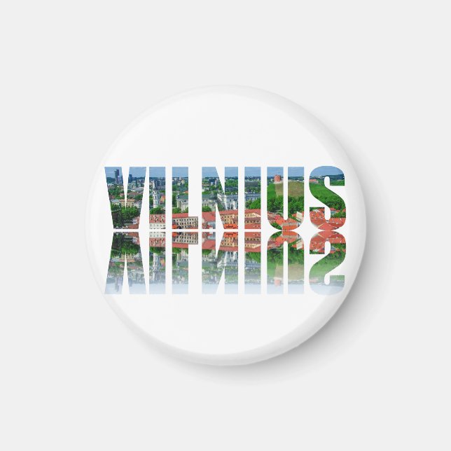 Vilnius text with reflection magnet (Front)