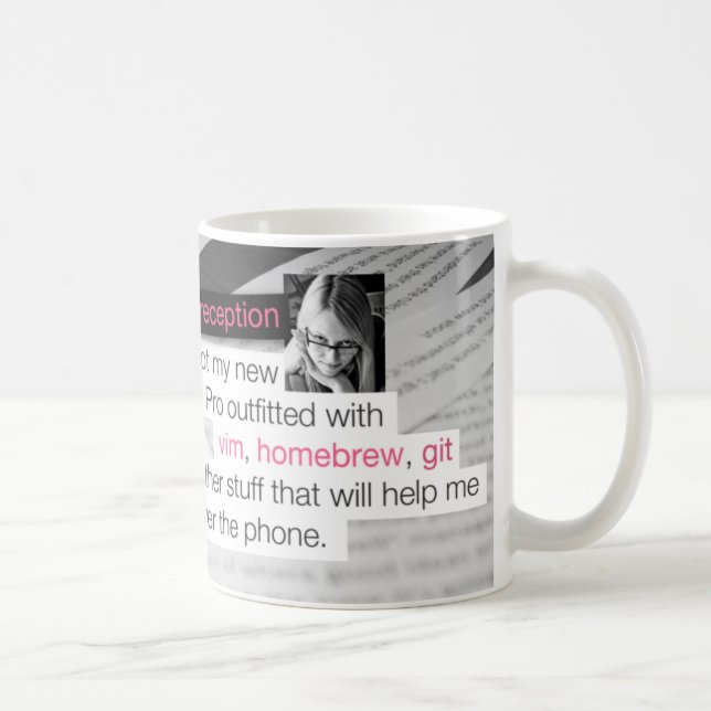 Vim, homebrew and git coffee mug (Right)