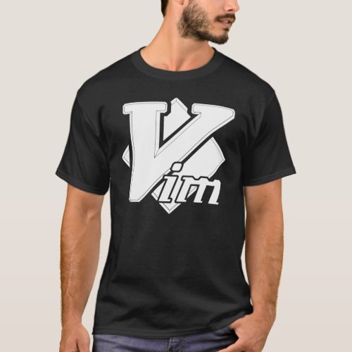 Vim Vi IMproved White Logo Script Text T_Shirt Cla