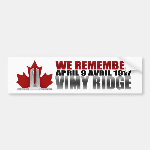 Vimy Ridge We Remember Bumper Sticker