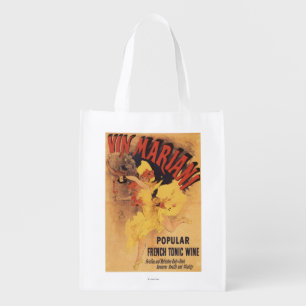 Vin Mariani Dancing Girl Pouring Wine Grocery Bag