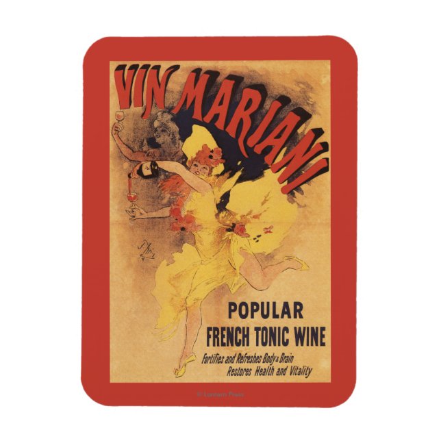 Vin Mariani Dancing Girl Pouring Wine Magnet (Vertical)