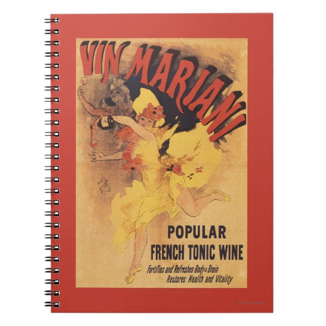 Vin Mariani Dancing Girl Pouring Wine Notebook (Front)