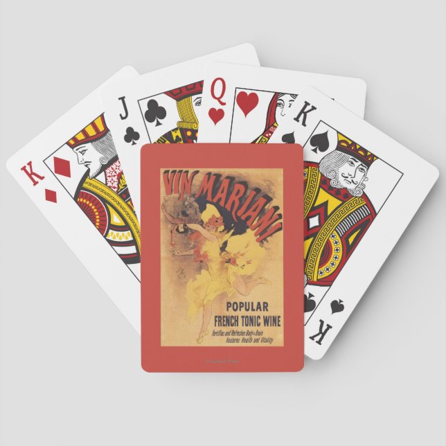 Vin Mariani Dancing Girl Pouring Wine Poker Cards (Back)