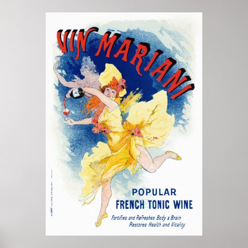 Vin Mariani France Vintage Travel Poster Restored