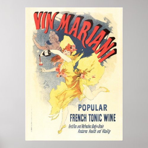 VIN MARIANI WINE Jules Cheret Vintage French Poster