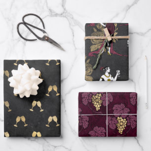 Vin Rouge French Red Wine Wrapping Paper Sheets