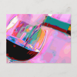 Vin rouge soirée fête postcard