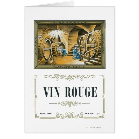 Vin Rouge Wine LabelEurope Cards (Front)