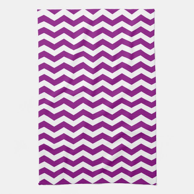 Vina Del Mar Purple Wave Chevron Kitchen Towel (Vertical)