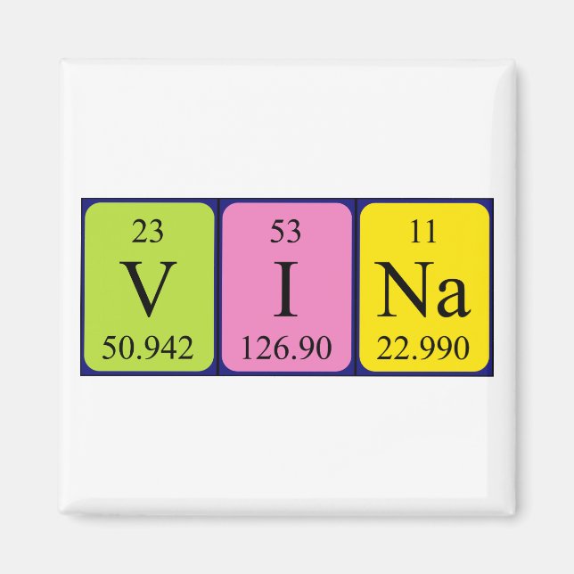 Vina periodic table name magnet (Front)