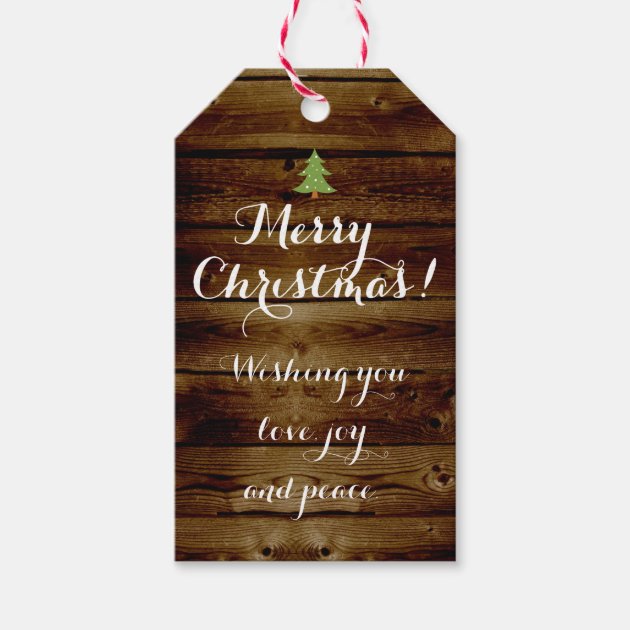 Vinage Country Wood Merry Christmas Personalized Gift Tags