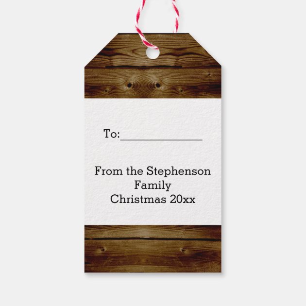 Vinage Country Wood Merry Christmas Personalized Gift Tags