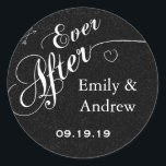 Vinage Ever After Chalkboard Save the Date Seal<br><div class="desc">Sweet and sassy chalkboard wedding invitation. Ever After Chalkboard Wedding</div>