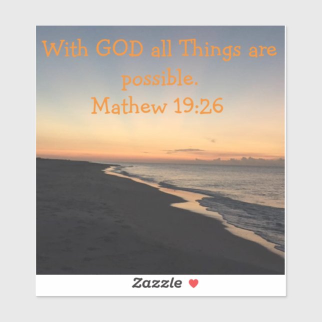 Vinal sticker With GOD all things are posbible.  (Sheet)