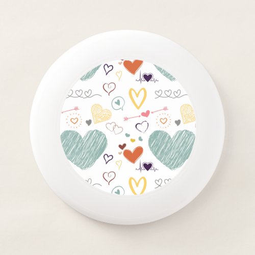 vinatage colors heart pattern Wham_O frisbee