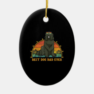 Vinatge Best Newfoundland Dog Dad Ever Dog Lover Ceramic Ornament