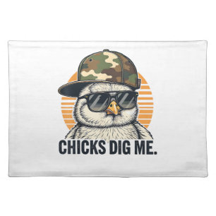 Vinatge Chicks Dig Me Easter Camo Toddler Boys Fun Cloth Placemat