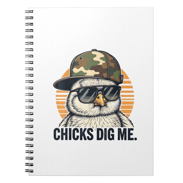 Vinatge Chicks Dig Me Easter Camo Toddler Boys Fun Notebook (Front)