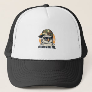 Vinatge Chicks Dig Me Easter Camo Toddler Boys Fun Trucker Hat