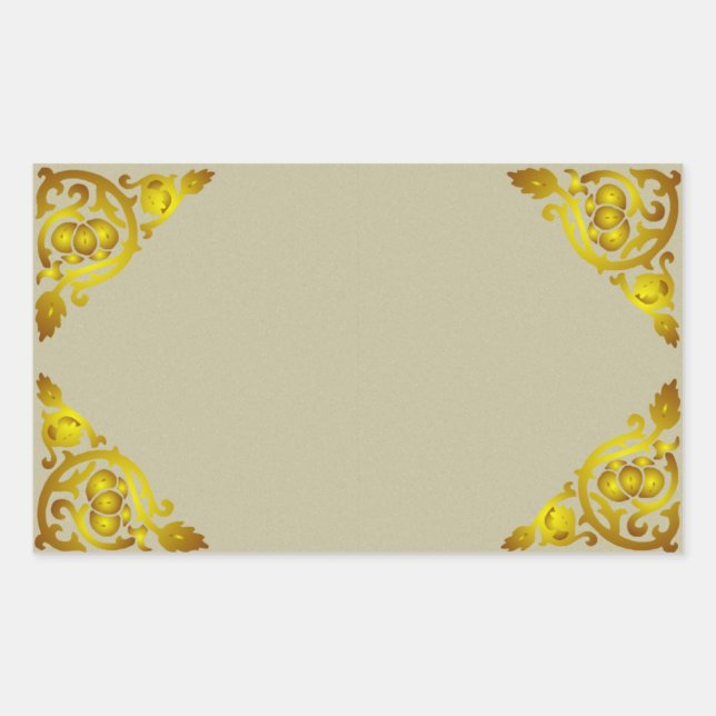 Vinatge Floral Gold Border Label Sticker (Front)