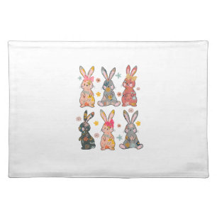 Vinatge Retro Bunny Floral Flower Rabbit Easter Da Cloth Placemat