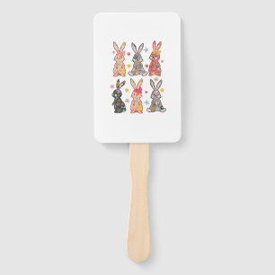 Vinatge Retro Bunny Floral Flower Rabbit Easter Da Hand Fan