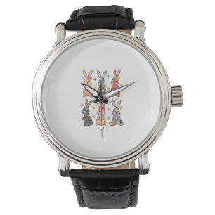 Vinatge Retro Bunny Floral Flower Rabbit Easter Da Watch
