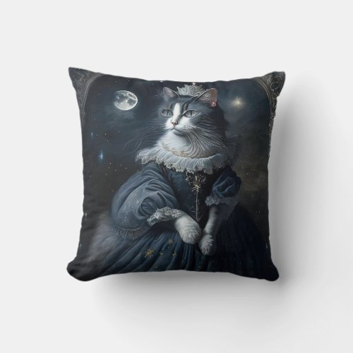 Vinatge Royal Cat Throw Pillow