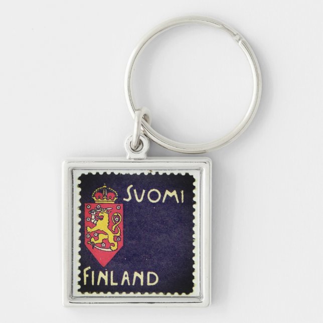 Vinatge stamp - Finland Keychain (Front)